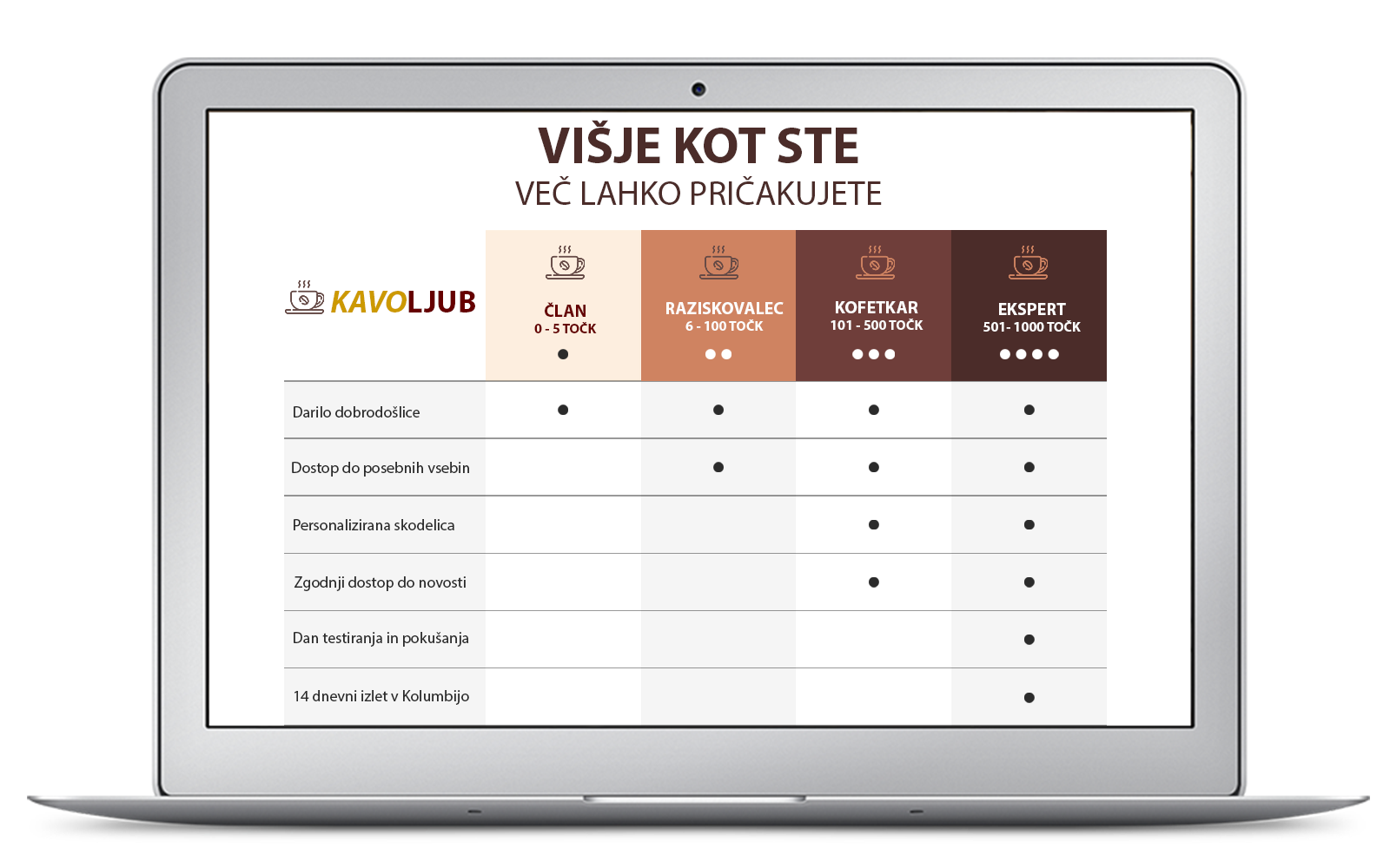 PRIMER STOPENJ PROGRAM ZVESTOBE POSITIVA