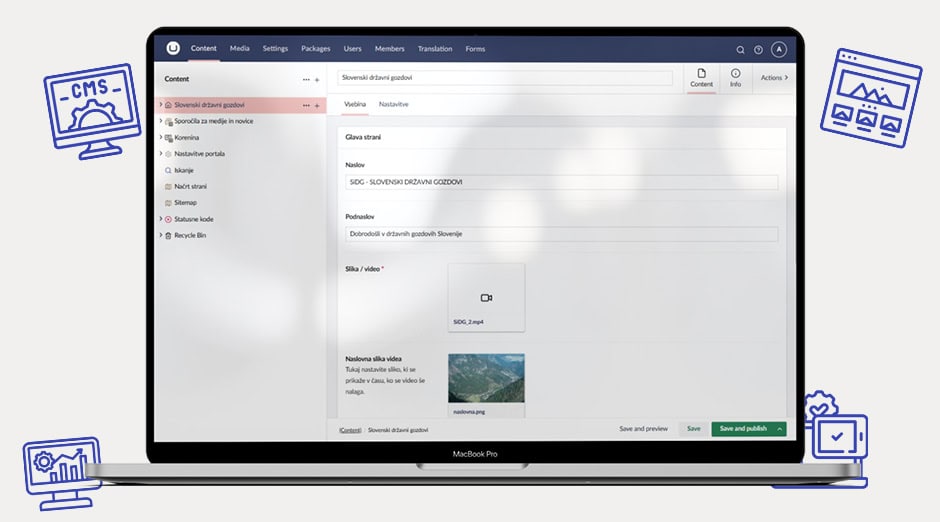 Umbraco backend Positiva